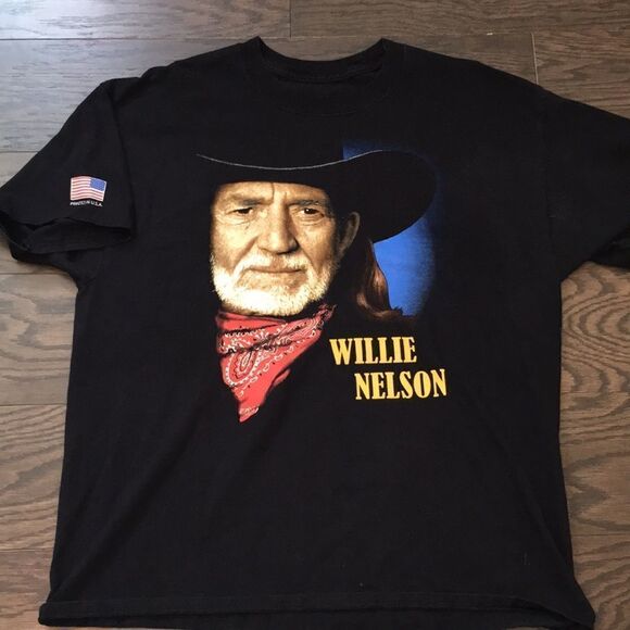 Black Willie Nelson Spring/Summer 2016 Summer Tour concert T shirt printed in TX - Picture 1 of 3